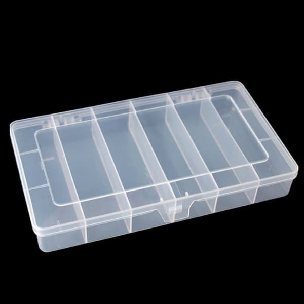 6 Grid Rektangulär förvaringslåda PP Plast Transparent Box Lure 1PC