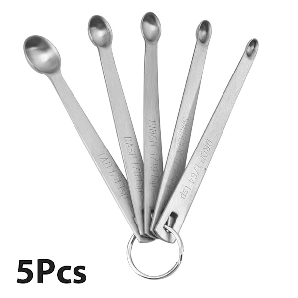 5 st/ Set Mätsked Rostfritt stål Kaffekrydda Multi 5Pcs