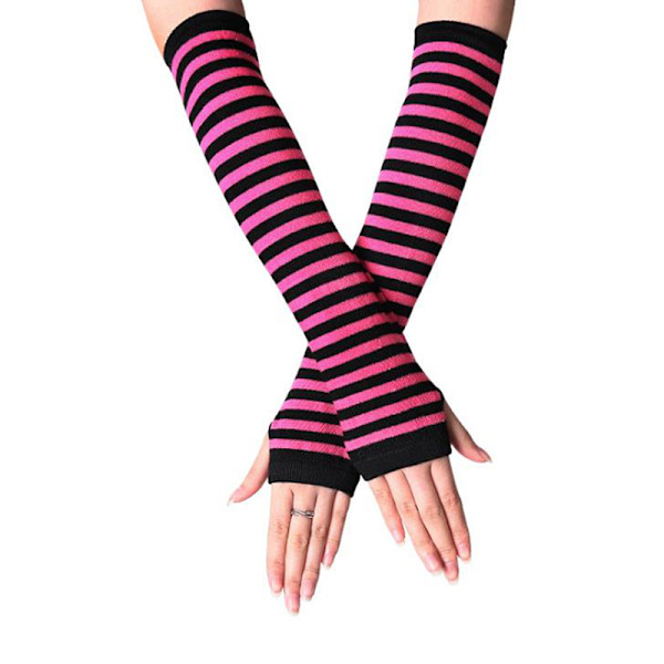 Vinter Höst Handled Arm Hand Arm Warmers Stickad ärm Varm Fi Rose red