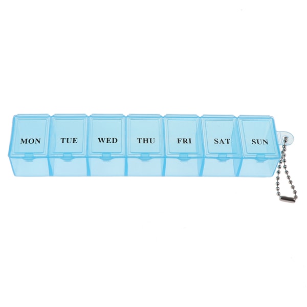 7 dagars veckovis Pill Medicin Box Hållare Förvaring Organizer Contai Blue