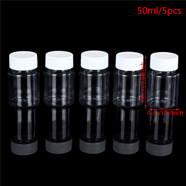 15 ml/20 ml/30 ml/100 ml PET-plast klara tomma förseglingsflaskor fasta 50