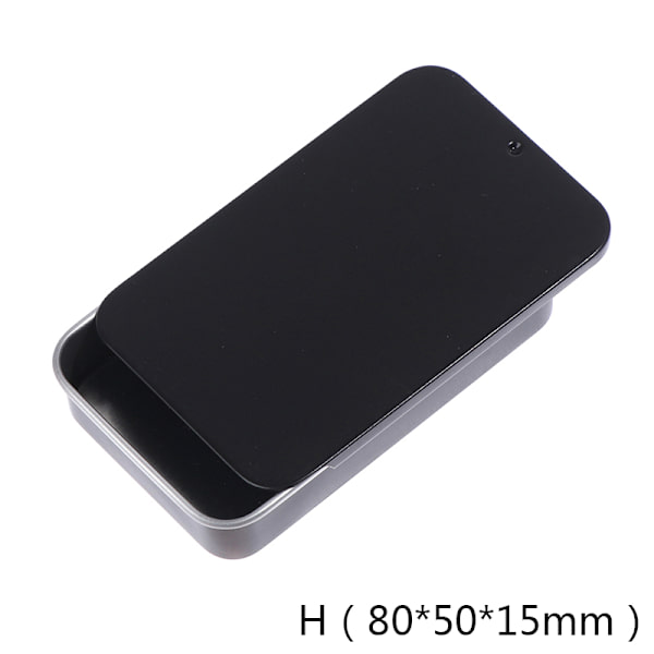 2st plåt liten push-pull box solid balsambox metallförpackning 8（Black 80*50*15mm）