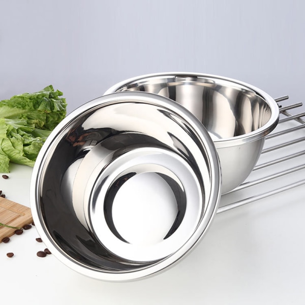 Rostfritt stål skål DIY Tårta Bröd Sallad Mixer Middag Rund Så 20cm