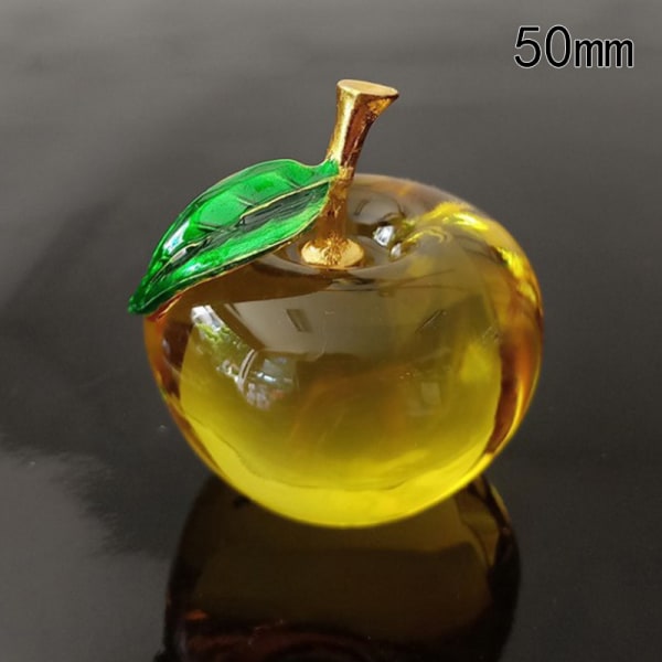 50/60 mm glasyr K9 Crystal Apple Crafts Glass Paperweight Home De Yellow 50MM