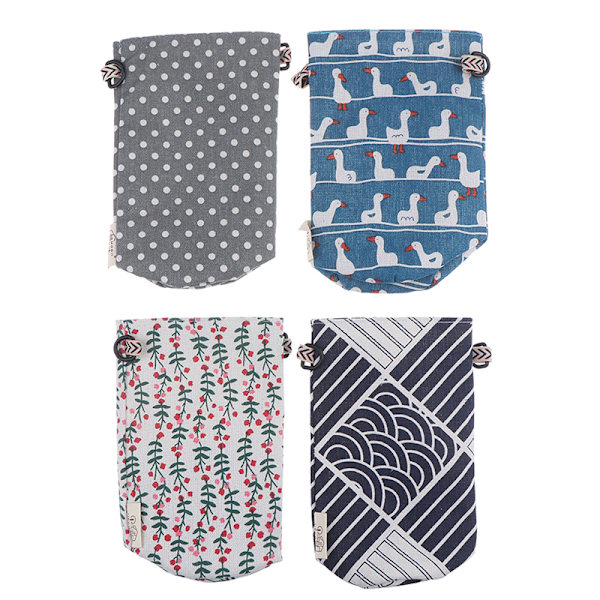 Modern Style Portable Bottle Cover väskor Blommönster Bomull C