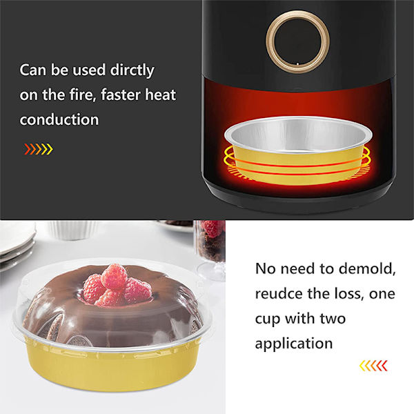 10 st 35 ml rund aluminiumfolie bakning Mini tårta Pan Baked Cup W 10pcs