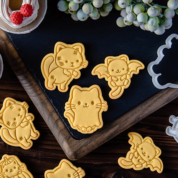 Halloween Kitten Cookie Mould Ghost e Cartoon Kitten Cat Shape D