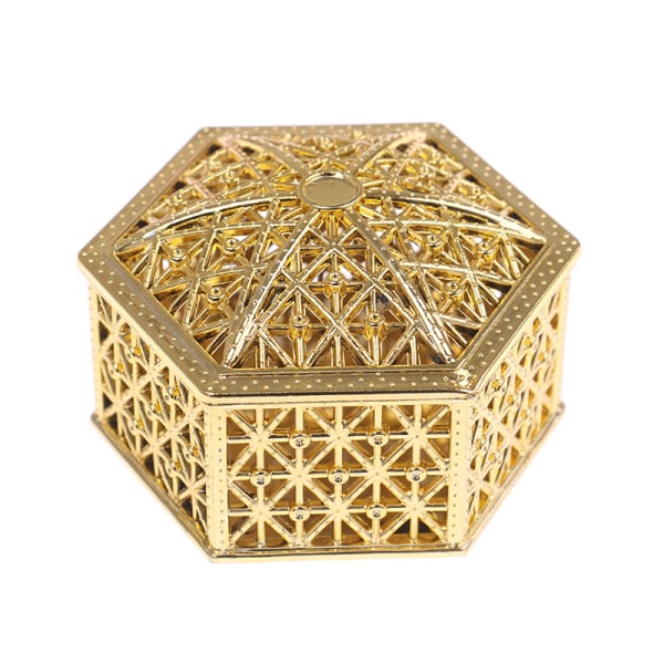 Kreativ plast hexagon godislåda bröllop vintage choklad gi Gold