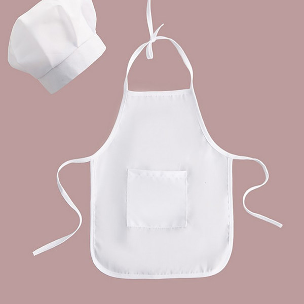 1 set e Baby Chef Förkläde & Hatt För Barn Kostymer Bomull Blend Che men large size