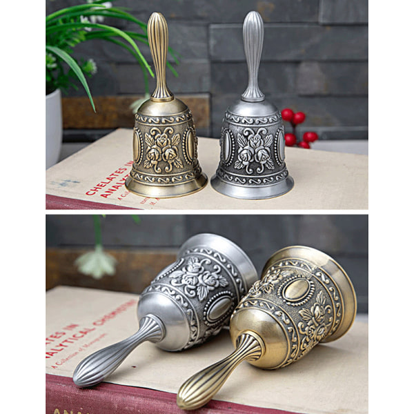 Retro Metalen Tone Hand Bell Hand Held Craft Bruiloft Decoratie D