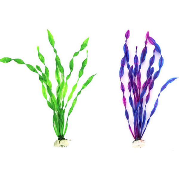 Långt plastgräs Aquarium Decor Water Weeds Fish Tank Decorat Purple