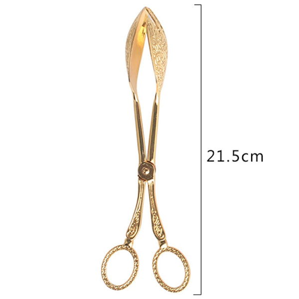 1st Tong Guldpläterad Snack Cake Clip Sallad Bröd Bakverk Clamp Gold circle