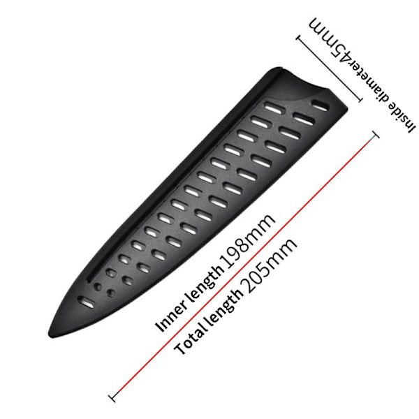 Svart plastskydd för köksblad för 3,5-10 tum 8in Chef's knife