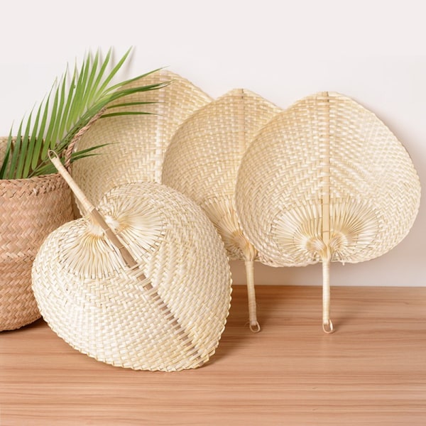 Pushan Arts Handgjord Fan Peach Formed Bamboo Fan Summer Cool A