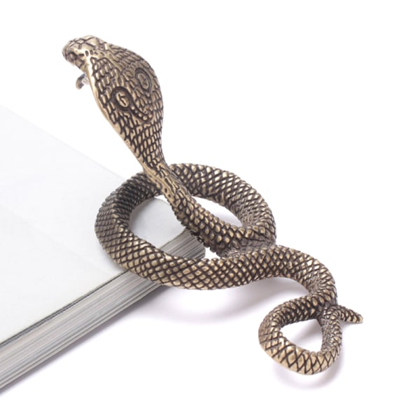 Antik mässingskobra Boa ormstaty miniatyrfigurer Zodiac