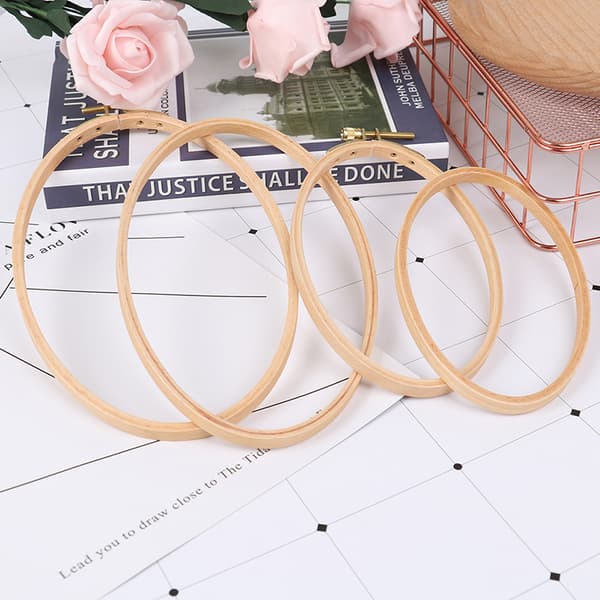 Bambu Broderi Hoop Ram Oval Broderi Hoop Ring Cross St B