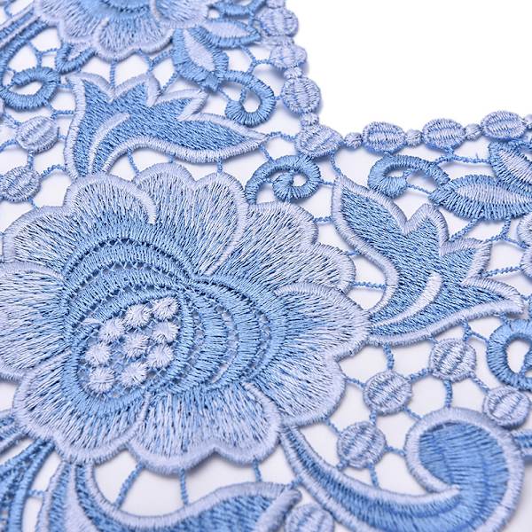 1 st broderade blommor spets halsring hals krage trim kläder S
