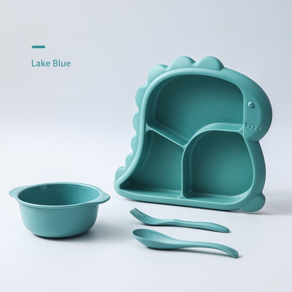 1 st Babys gaffel sked soppskål Kompletterande set Lake blue LB3