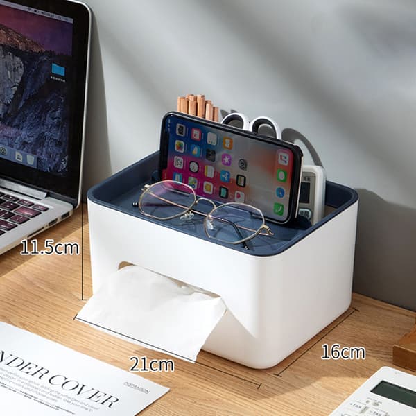 Tissue Boxes Multifunktionell Tissue Box Servetthållare Home Stor White