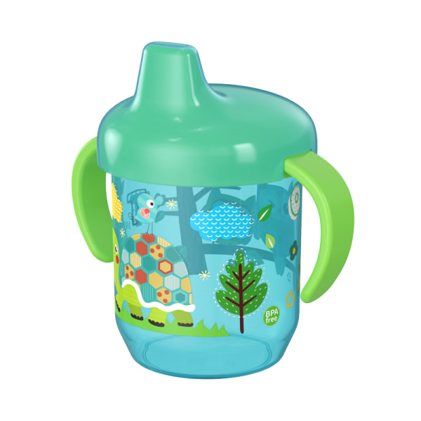Baby Learning Drinking Cup med Handtag Flip Läcksäker vattenbot Blue