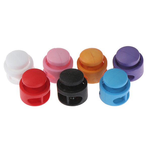 12 st Dragsnörestoppare Sladdlåsklämma Toggle Clip Stopper S Black