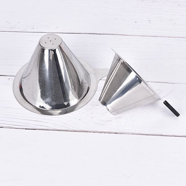 Ny återanvändbar kaffefilterhållare i rostfritt stål Pour Over Mes 140X80X30mm