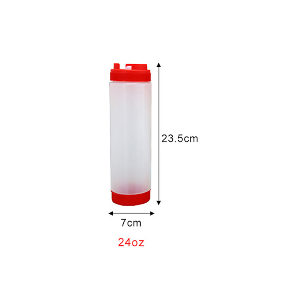 Plastsåsflaskor Dubbla huvudflaskor Tomatdispenser Stor Red 24oz720ML