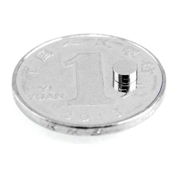 50 st 4x2 mm rund form jord neodym Super stark magnetisk M Silver