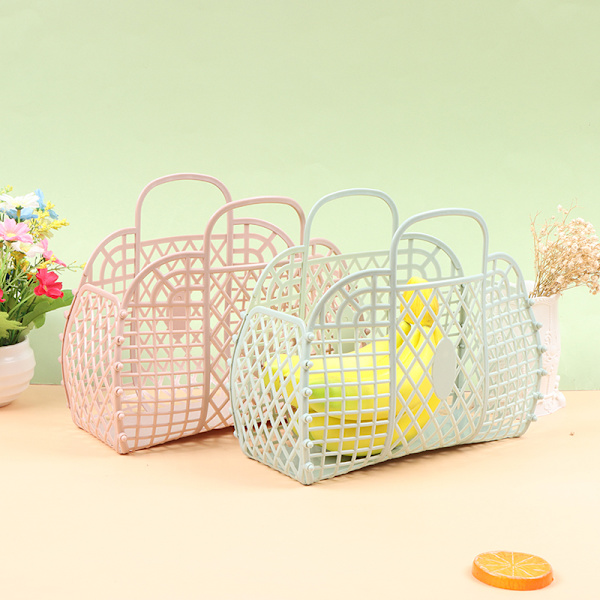 Badrumstvättkorg Liten hopfällbar mesh Bärbar Plast St Green