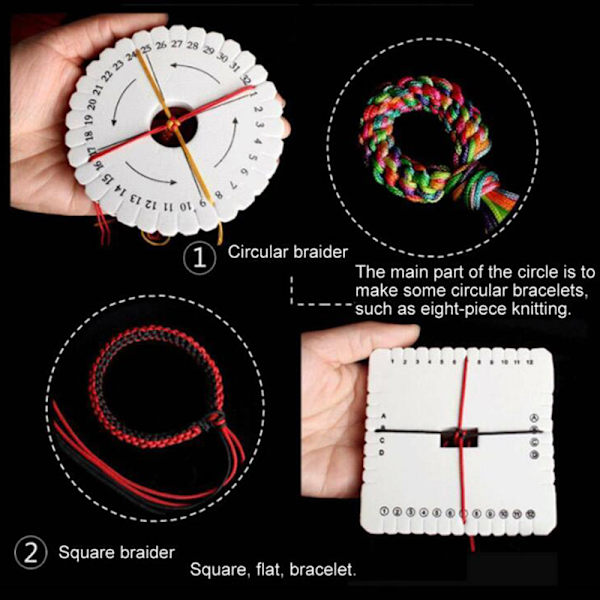 Kumihimo Beading Cord Disc/Disk Flätning Flätad platta DIY Hand B
