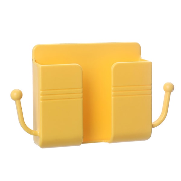 Väggmonterad förvaringsbox Mobiltelefon Plugg Vägghållare Laddning Yellow