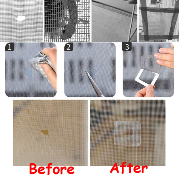 15st Fix Net Window Adhesive Anti Mosquito Fly Insekt Reparation 9pcs