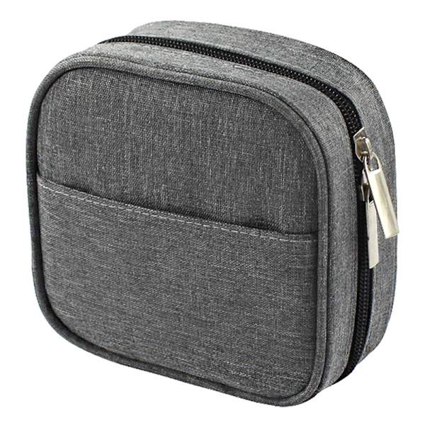Mini fyrkantig förvaringsväska Adapter Power Hörlurar Mous Gray