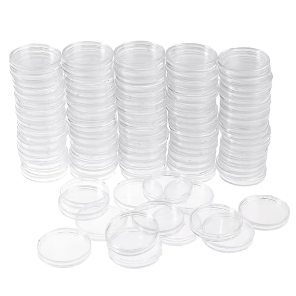 100st 27mm Mynthållare Case Display Box Rund