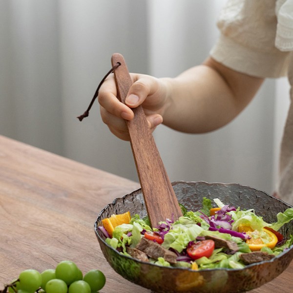 Spatel i teak för matlagning av små träflipper non-stick spat