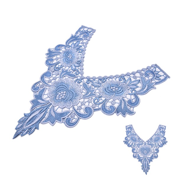 1 st broderade blommor spets halsring hals krage trim kläder S