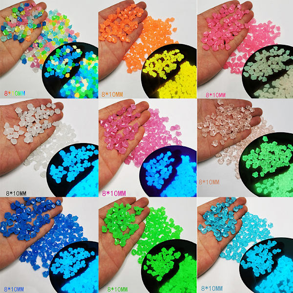 300st Trädgårdsdekor självlysande stenar Glow In Dark Dekorativa Peb A3