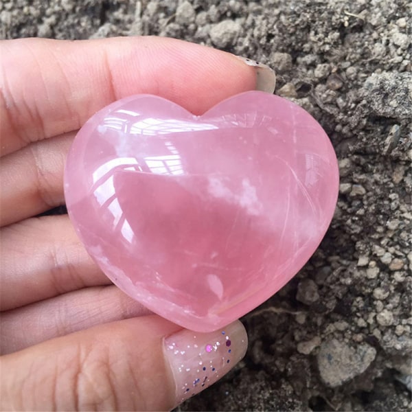 1 STK Rosa Healing Gemstone Fashion Palm Heart DIY Natural Rose Large