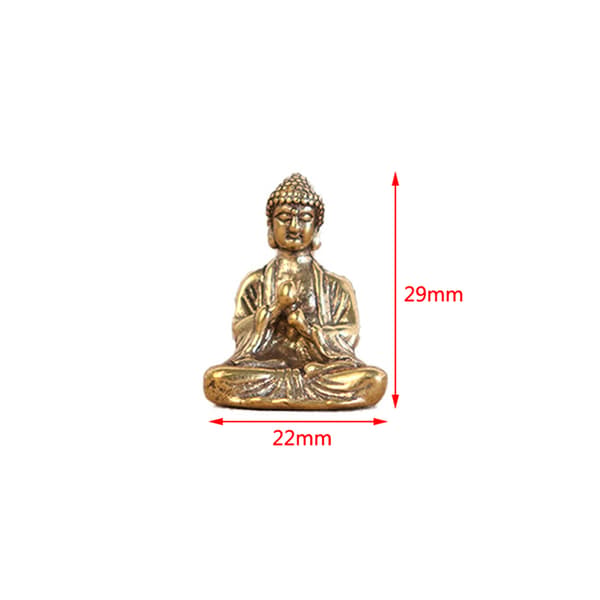 Mini Solid Copper Sakyamuni Buddha Staty Ornament Miniature Fi
