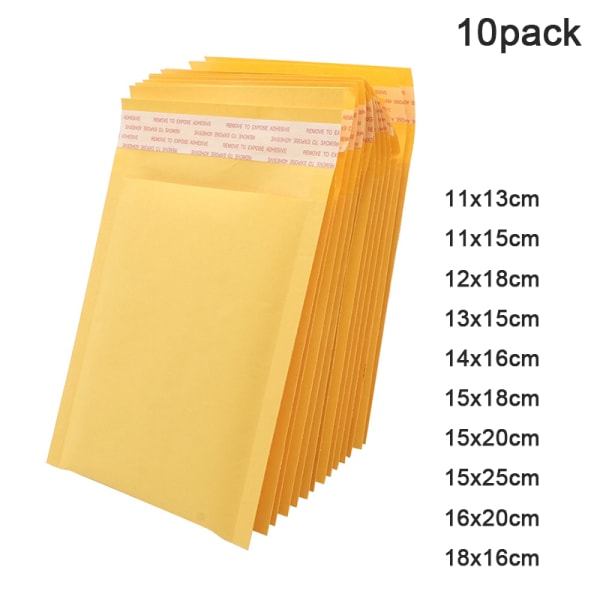 Stark klibbighet gul kraftpappersbubbla Kuvert Väskor Prot 11x13cm