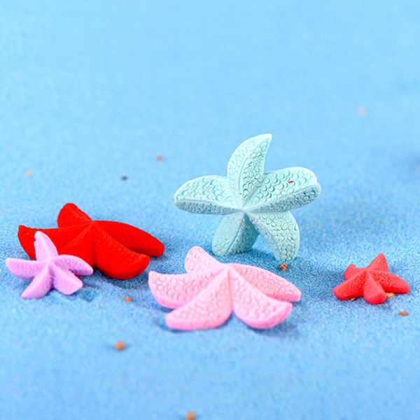 Mini färgglad femuddig sjöstjärna Sea Star Resin Fish Tank St 11