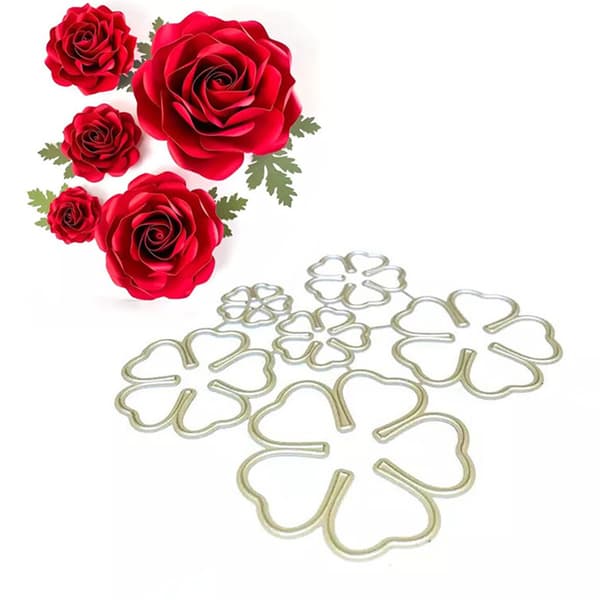 3D Rose flower ting Dies Stencils Scrapbooking Embossing DIY Cr 6pcs