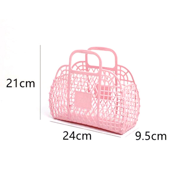 Badrumstvättkorg Liten hopfällbar mesh Bärbar Plast St Pink