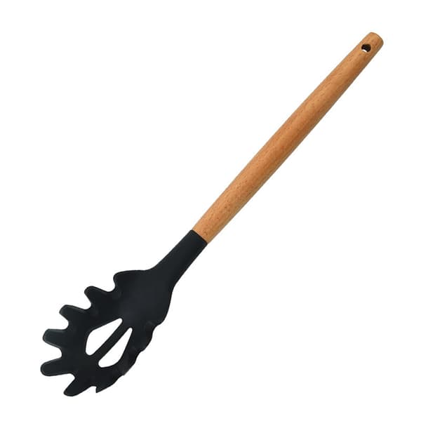1 st Endelad silikonsked Spaghetti Pasta Server Gaffel Nudel Black