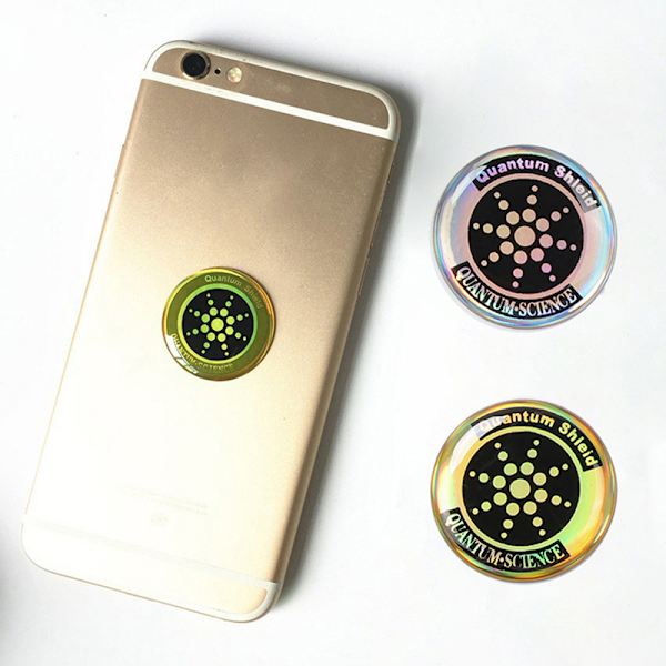 Round Quantum Shield Sticker Anti Strålskydd Mobile P Silver