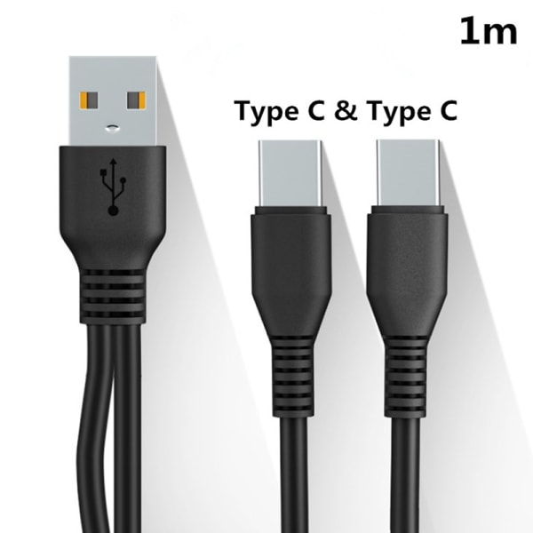 2 i 1 Typ C Micro USB -kabel Mobiltelefon Snabbladdare Kabel M C2