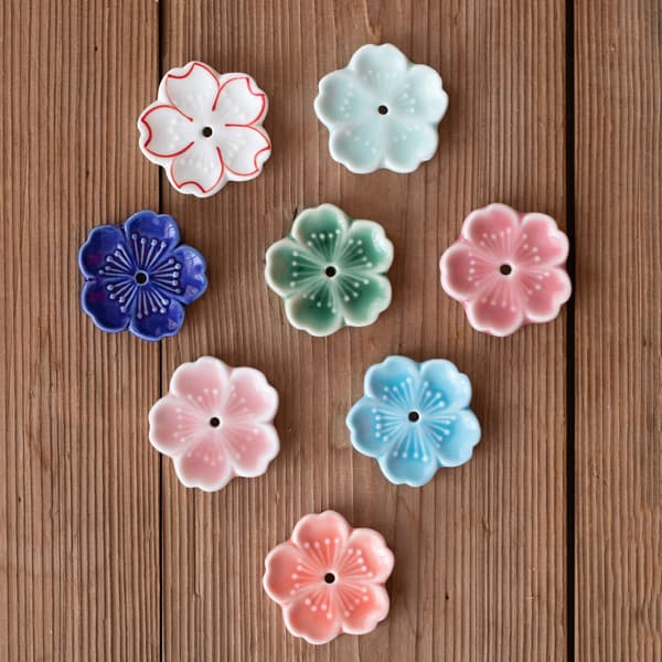 Cherry Blossoms Style Keramiska Rökelse Stick Hem Sovrum Hållare A6