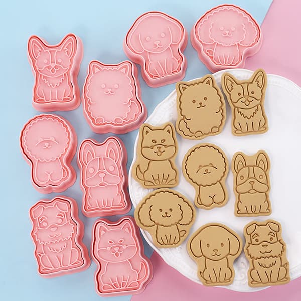 8 ST 3D Hundbakverk Form DIY Cookie Tools Presentkaka De
