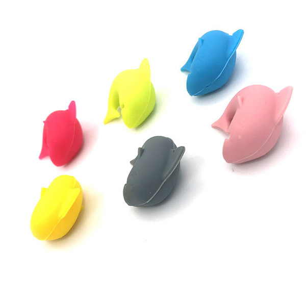 6st Creative Vinglas Charm Rolig hajformad Vinglas Ta 6pcs