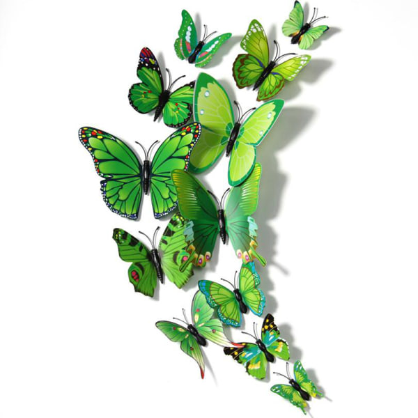 12X 3D Butterfly Wall Sticker Avtagbara dekaler Barn dagis ons White